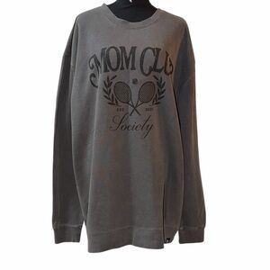 Slyfox Threads Gray Mom Club Society Cotton Blend Sweatshirt(Size 3X)